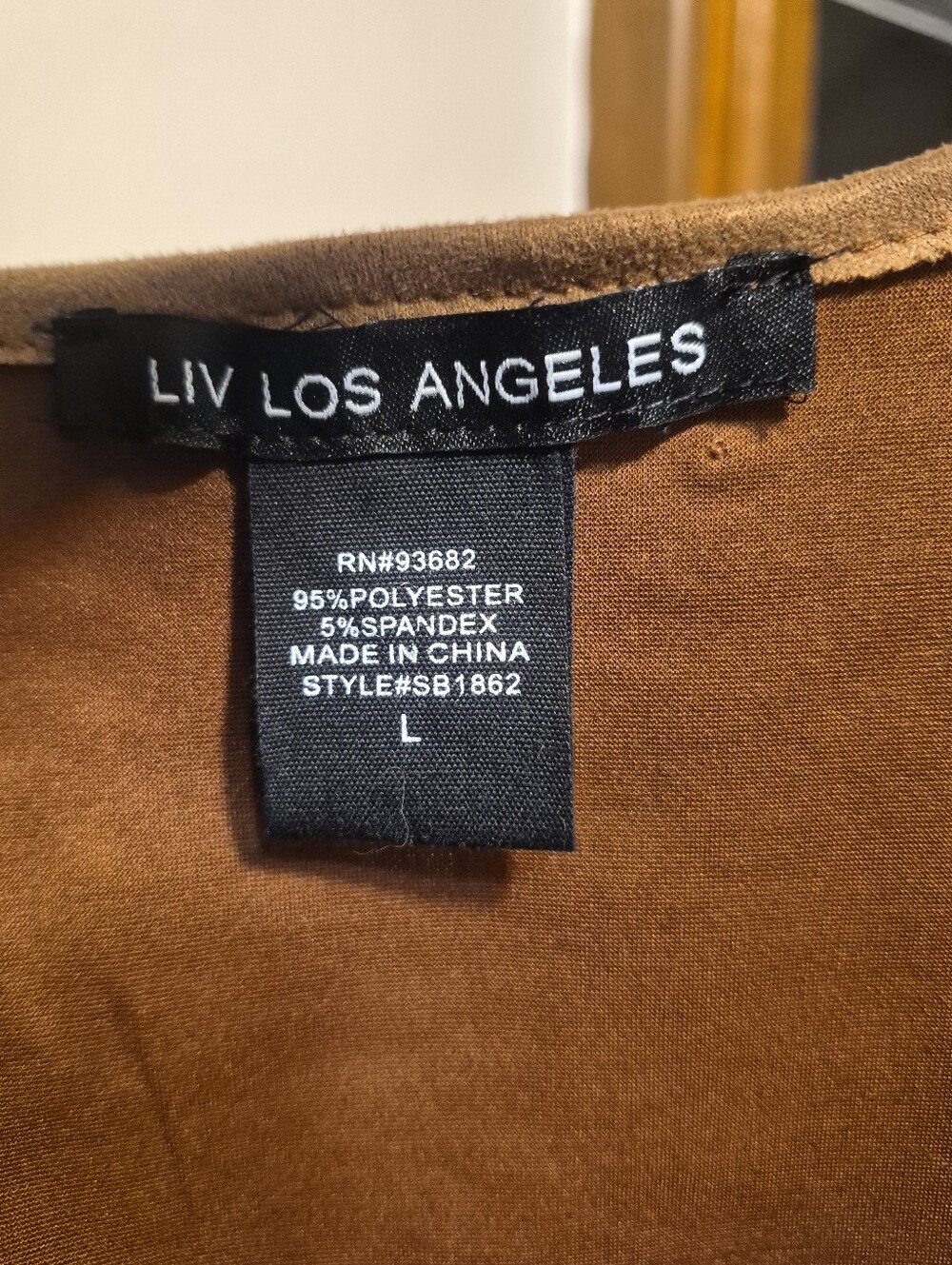 Liv Los Angeles Boho Fringe Vest in Cognac Brown Large - Picture 5 of 5